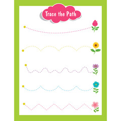 Trace the path worksheet activity for kids page 11