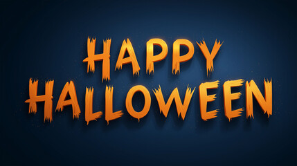 Fototapeta premium Happy Halloween Graphic: Festive Halloween typography set against a dark background. Illustrating spooky and eerie elements.