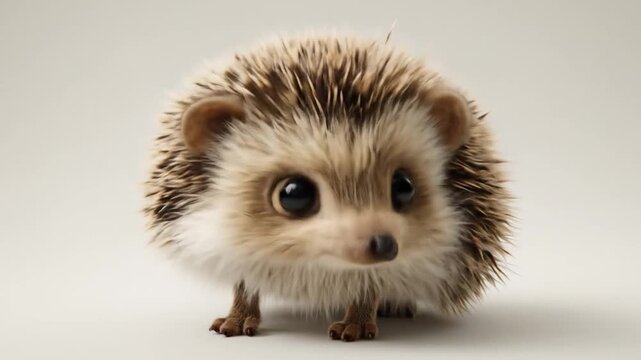 Adorable fluffy hedgehog portrait