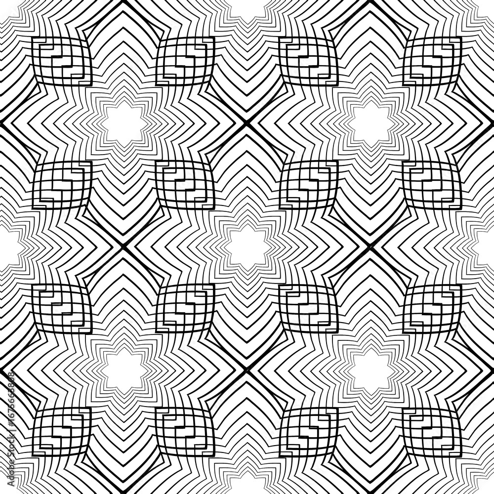 Poster a vintage vector seamless geometric pattern with a retro texture tile design