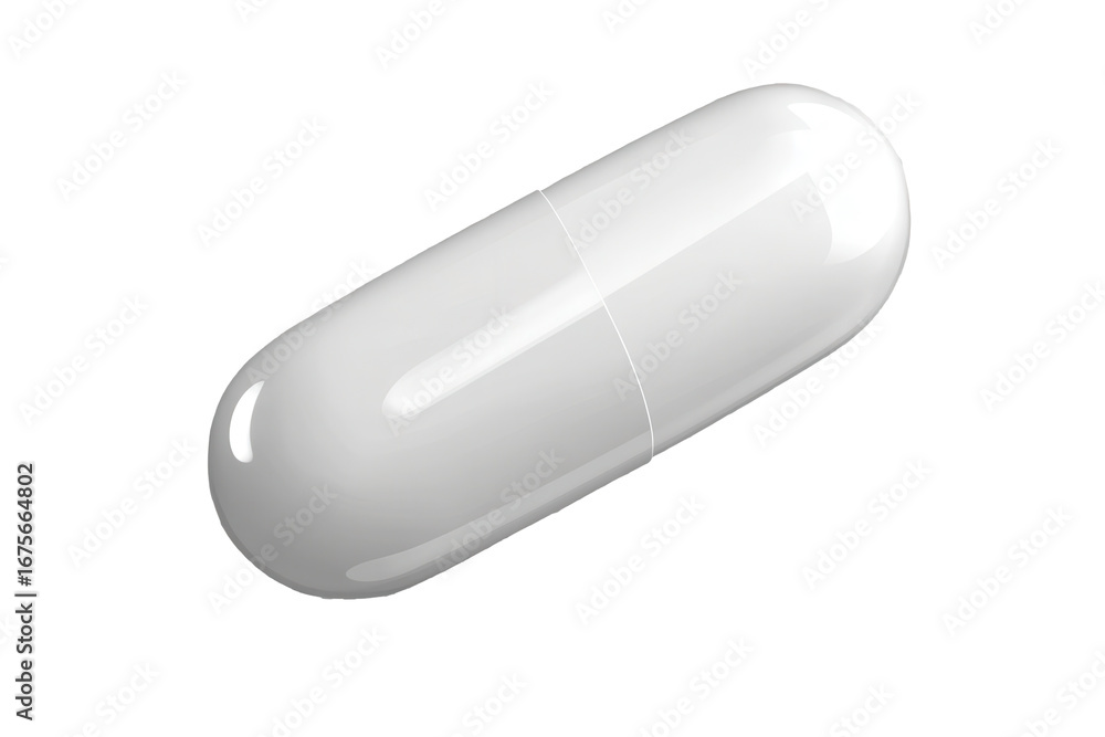 Poster isolated white pill resting on transparent background showcases simplicity and potential health bene