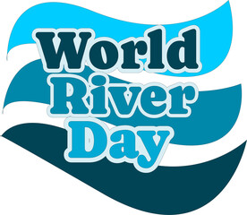 World River Day Vector Illustration