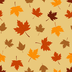 Minimal Seamless Maple Leaf Pattern for Digital and Print Design
