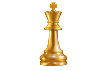 Golden chess king piece showcasing craftsmanship and elegance in a classic game setting, emphasizing strategy and intellectual challenge during a competitive match