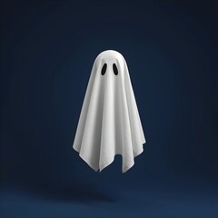 Minimalist Ghost on a Solid Background