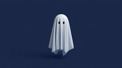 Minimalist Ghost on a Solid Background