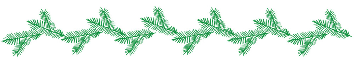 Pine Branch Garland Border for Christmas Design