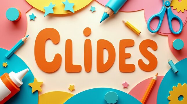 Colorful school supplies and alphabet letters orange - Powered by Adobe