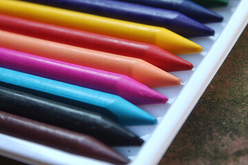 Close up of colored pencils