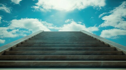 Obraz premium Stairs Leading to Sky Inspirational Progressive Space Scene Material