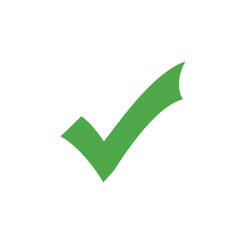 A bold, bright green checkmark icon stands out against a pure black background.