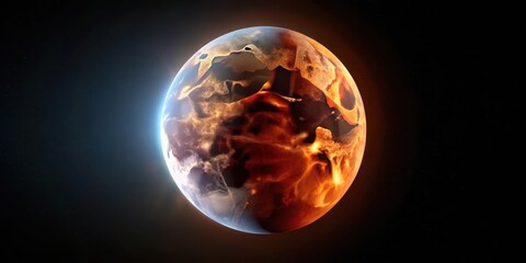 Darkened Earth with Lunar Eclipse