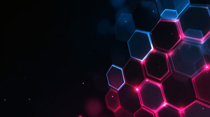 Neon Hexagon Frame Abstract Wallpaper