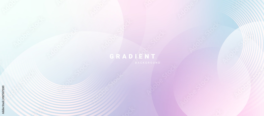 Poster pastel gradient abstract background with curved geometric lines