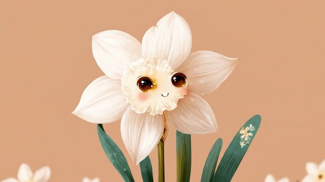 Cute cartoon daffodil illustration
