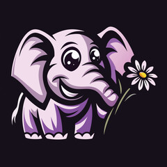 Fototapeta premium Elephant, flower