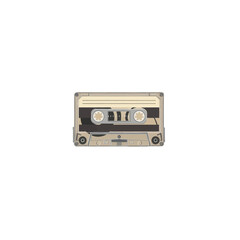 Obraz premium A vintage cassette tape illustration, displaying a simple design in muted beige and gray tones.
