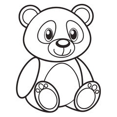 Cute black and white panda bear coloring page