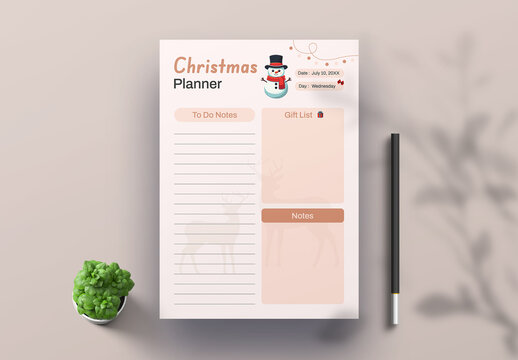 Printable Minimal Christmas Planner Design Layout