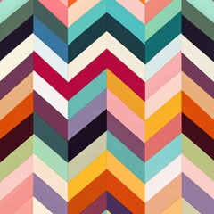 Colorful geometric herringbone pattern with vibrant chevron stripes in multiple shades arranged vertically