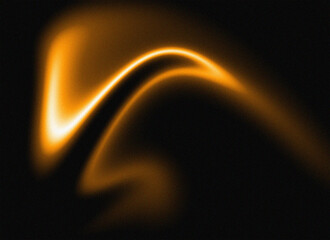 Abstract Orange Flame Curve on Black