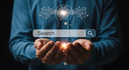 Digital Brain Search Concept technology artificial intelligence