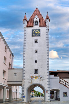 Oberes Tor in Mindelheim, Unterallg&auml;u, Schwaben, Bayern, Deutschland, Europa