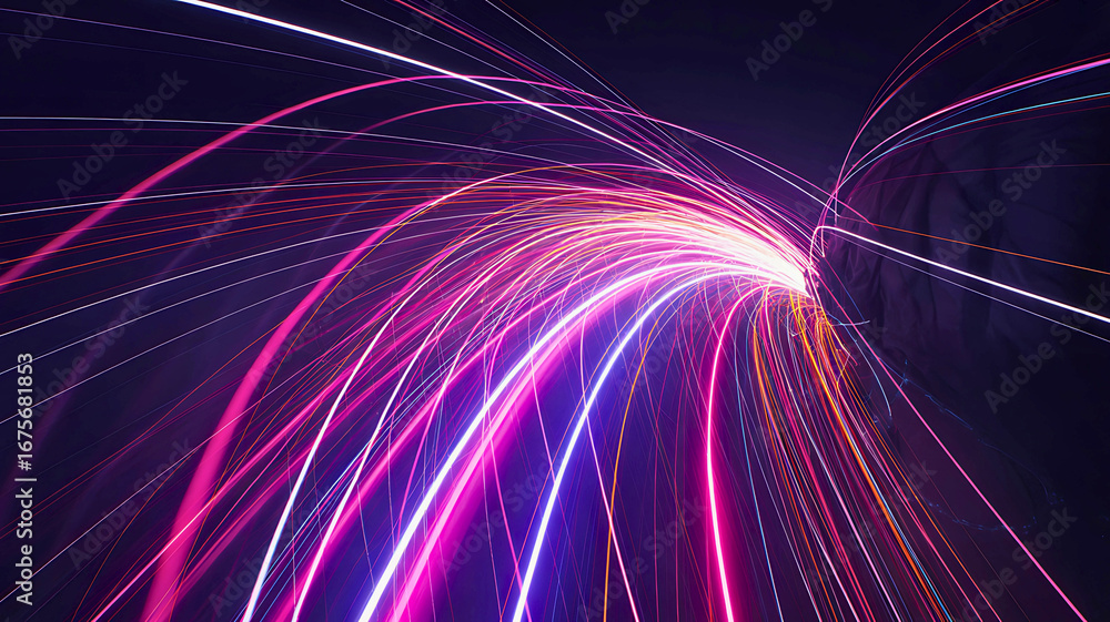 Aufkleber abstract digital tunnel a vibrant journey through data streams and technological pathways