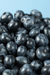 Blueberry Pile Macro Background. Healthy Vegan Superfood.