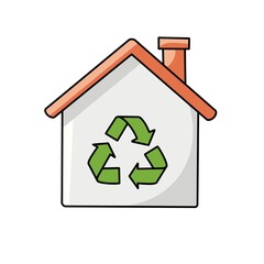 Fototapeta premium House icon with recycled image pattren