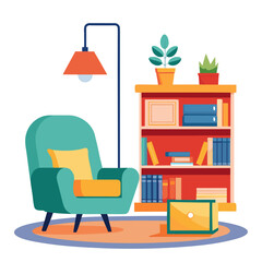 Fototapeta premium Stylish Home Library Icon