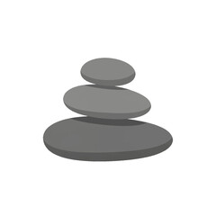 Gray stones stacked in a balanced, serene composition against a black background.
