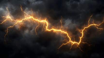 Golden lightning, dramatic sky, fantasy storm energy background