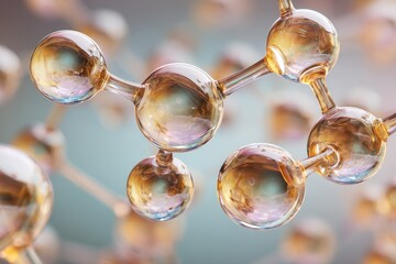 Exploring the intricate details of an abstract molecular structure with transparency showcasing gigapixel resolution