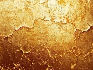 Obraz premium close-up of cracked and peeling golden textured surface with rough uneven patches