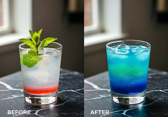 mojito cocktail on wooden table