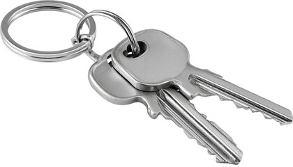 House Keychain with Home Symbol, Real Estate Keys PNG Isolated