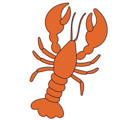 Lobster Icon Element. Fresh Abstract Sea Food Symbol. 