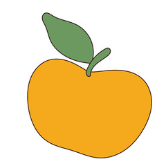 Vibrant Apple Icon. Abstract Fresh Colorful Fruit Element Graphic Design.