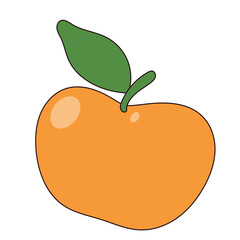 Vibrant Apple Icon. Abstract Fresh Colorful Fruit Element Graphic Design.