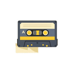 Obraz premium A retro cassette tape graphic showcases a vintage sound, capturing the nostalgic mood of bygone eras.