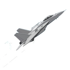 A stylized illustration of a jet aircraft in flight against a dark background, showcasing dynamic motion and sleek design.