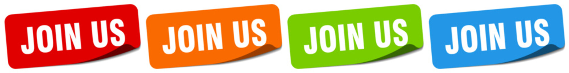 join us sticker. join us sticker set on white background