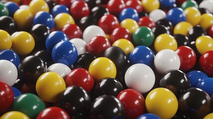 Obraz premium Close-up of multicolored glossy spheres