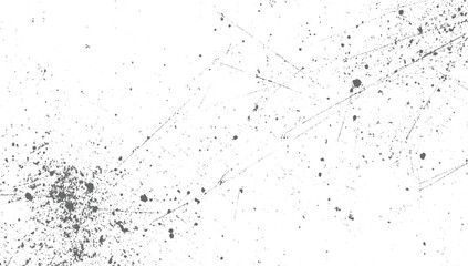 Grunge black and white pattern. Monochrome particles abstract texture. Dust and scratches design. Aged photo editor layer. Sketch texture and line sketched vector design on transparent background.