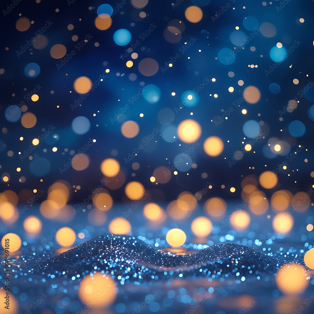 Poster magical shimmering bokeh lights and sparkling glitter create an enchanting festive atmosphere on a d