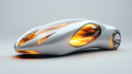 Futuristic vehicle, sleek design, glowing interior, studio shot, digital art, possible use for automotive design, concept car, technology