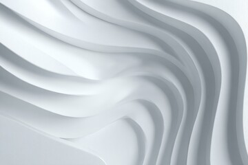 Obraz premium Elegant white corporate abstract background featuring smooth loops and curves in a modern design that creates a sense of depth and fluidity