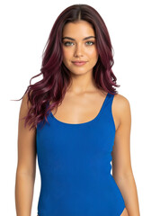 Fototapeta premium Woman in a Blue Swimsuit Isolated on a Transparent Background A High-Resolution Image Perfect for Design Projects