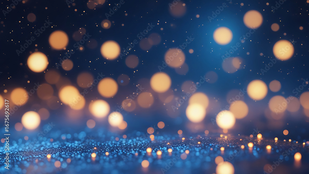 Poster magical shimmering bokeh lights and sparkling glitter create an enchanting festive atmosphere on a d